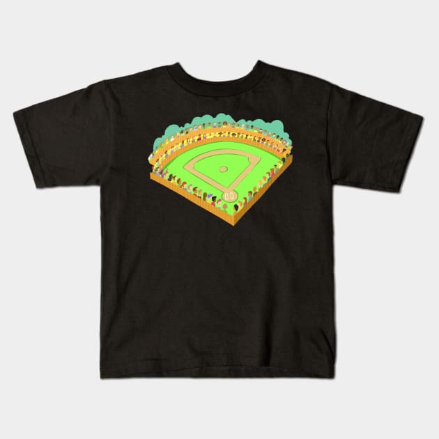 Baseball field with spectators in the stands Kids T-Shirt by duxpavlic